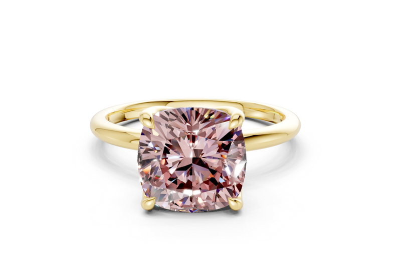 Phoenix Pink Diamond Solitaire Cushion Squareuare Cut 1.8mm Engagement Ring