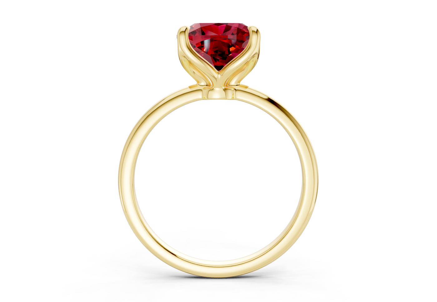 Phoenix Ruby Gemstone Solitaire Cushion Squareuare Cut 1.8mm Engagement Ring