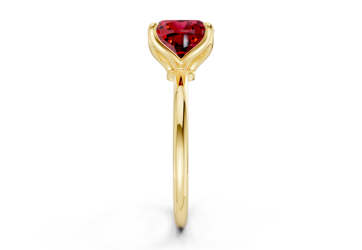 Phoenix Ruby Gemstone Solitaire Cushion Squareuare Cut 1.8mm Engagement Ring