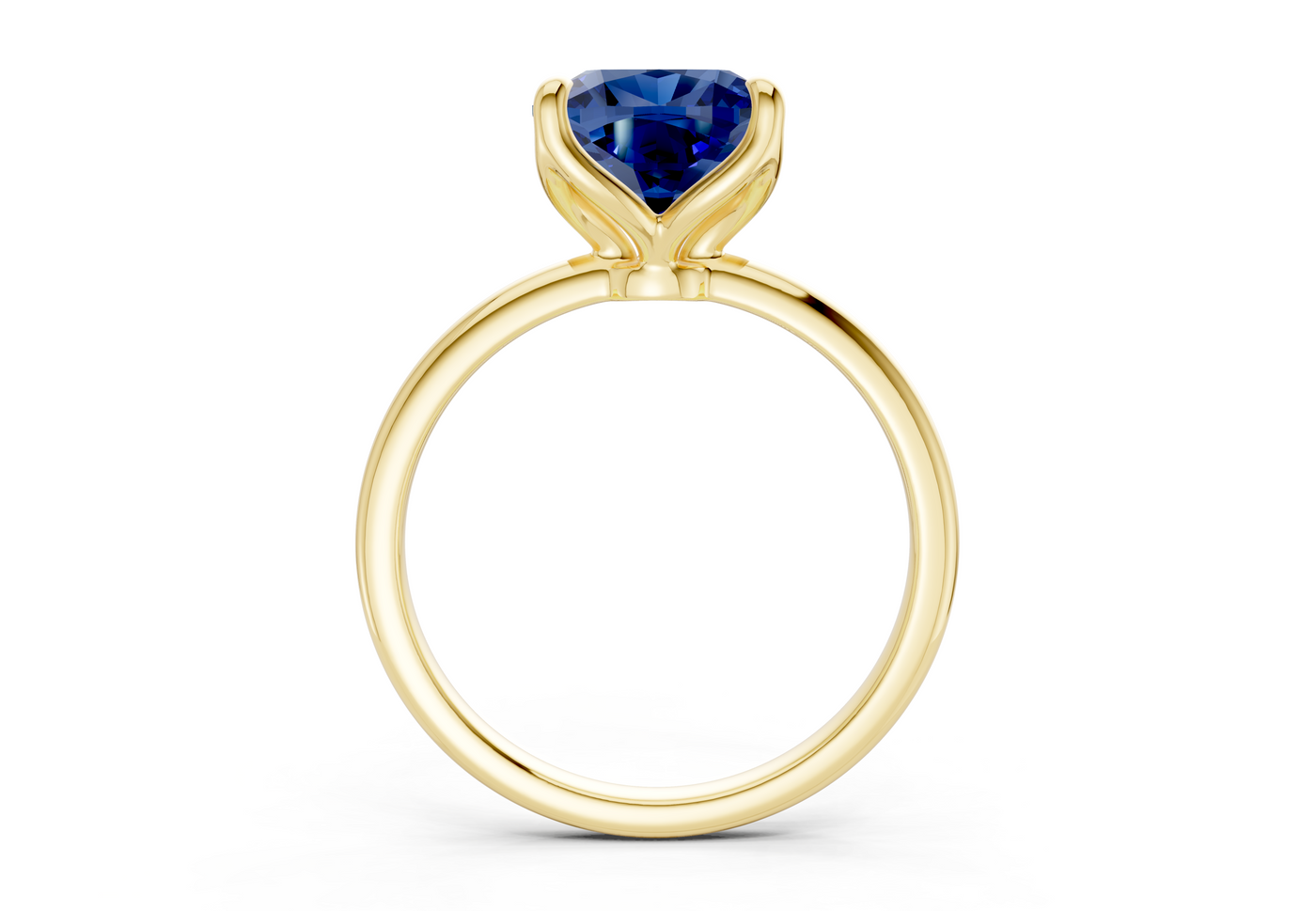 Phoenix Sapphire Gemstone Solitaire Cushion Squareuare Cut 1.8mm Engagement Ring