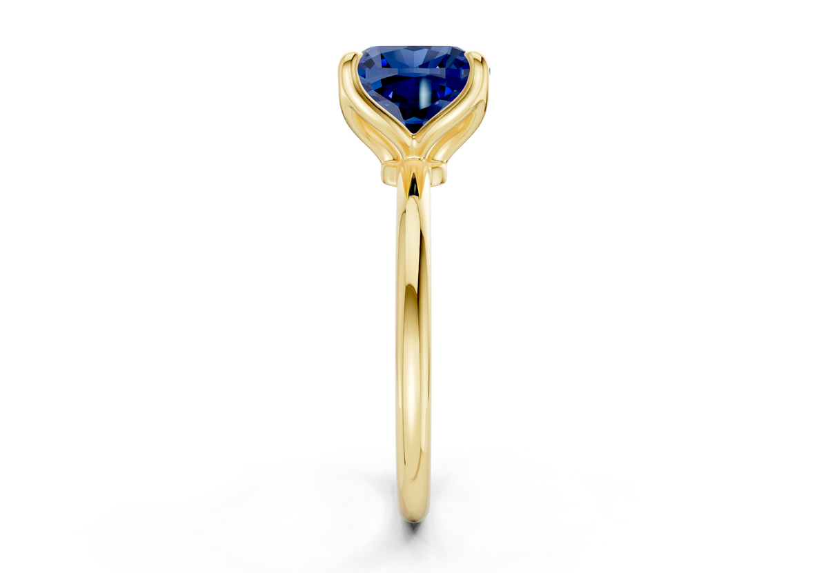 Phoenix Sapphire Gemstone Solitaire Cushion Squareuare Cut 1.8mm Engagement Ring