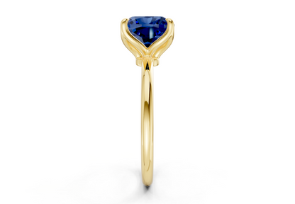 Phoenix Sapphire Gemstone Solitaire Cushion Squareuare Cut 1.8mm Engagement Ring