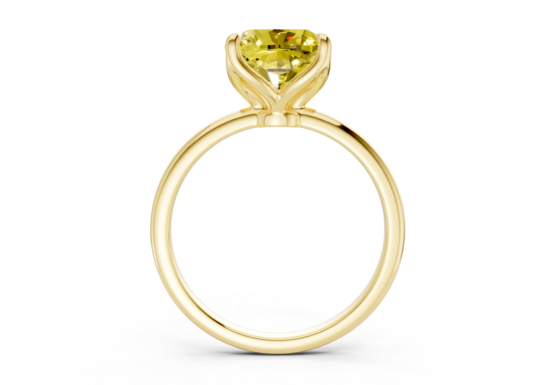 Phoenix Yellow Diamond Solitaire Cushion Squareuare Cut 1.8mm Engagement Ring