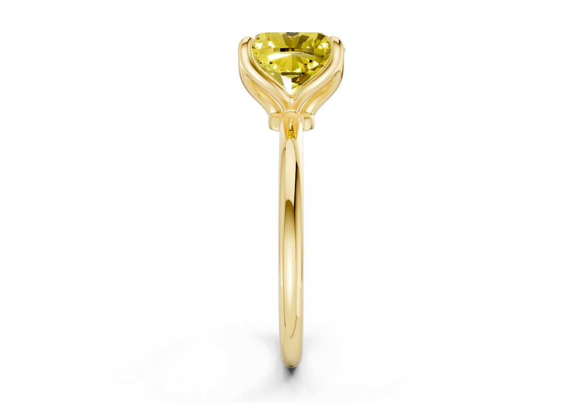 Phoenix Yellow Diamond Solitaire Cushion Squareuare Cut 1.8mm Engagement Ring