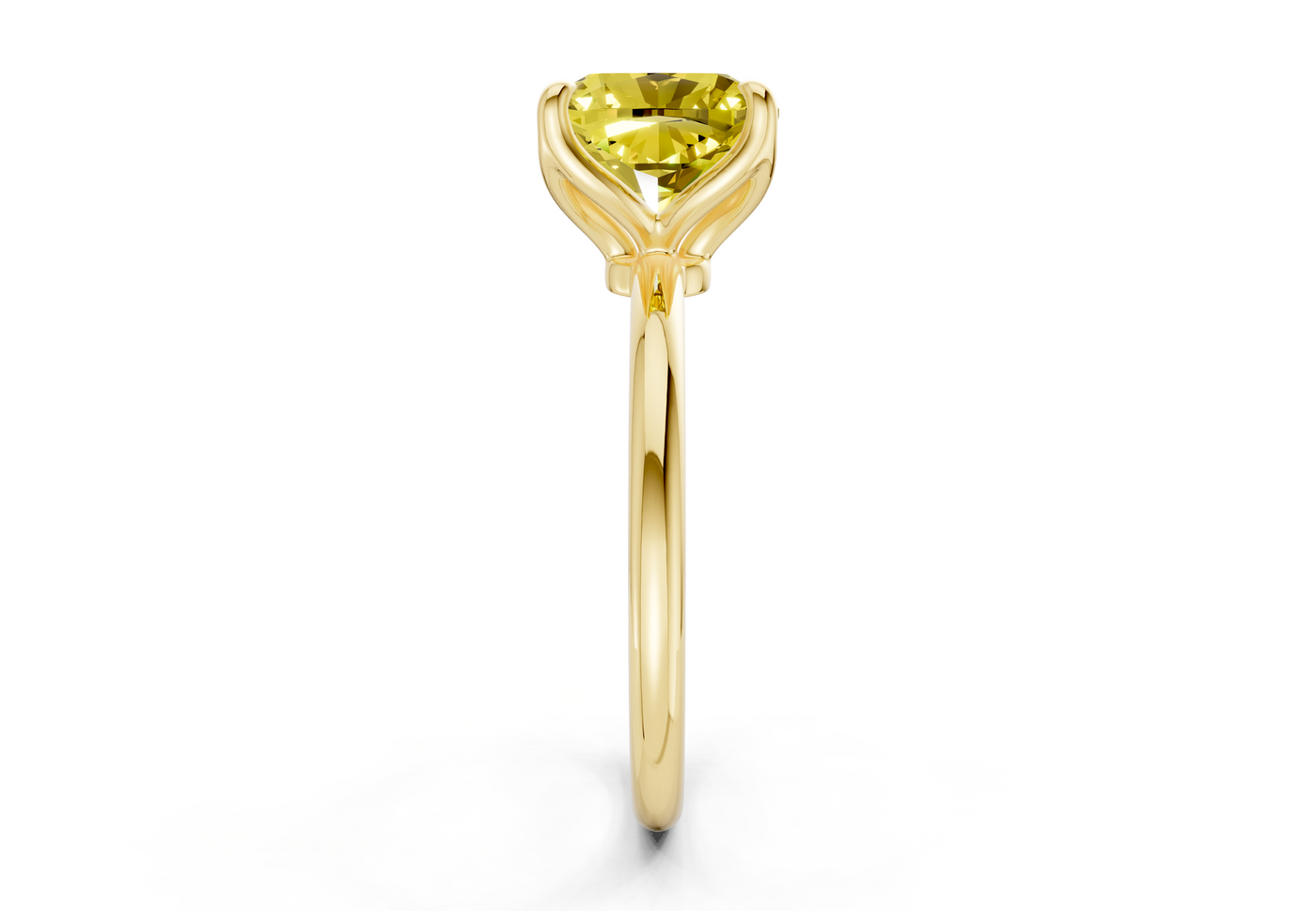 Phoenix Yellow Diamond Solitaire Cushion Squareuare Cut 2mm Engagement Ring
