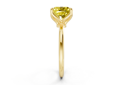 Phoenix Yellow Diamond Solitaire Cushion Squareuare Cut 2mm Engagement Ring