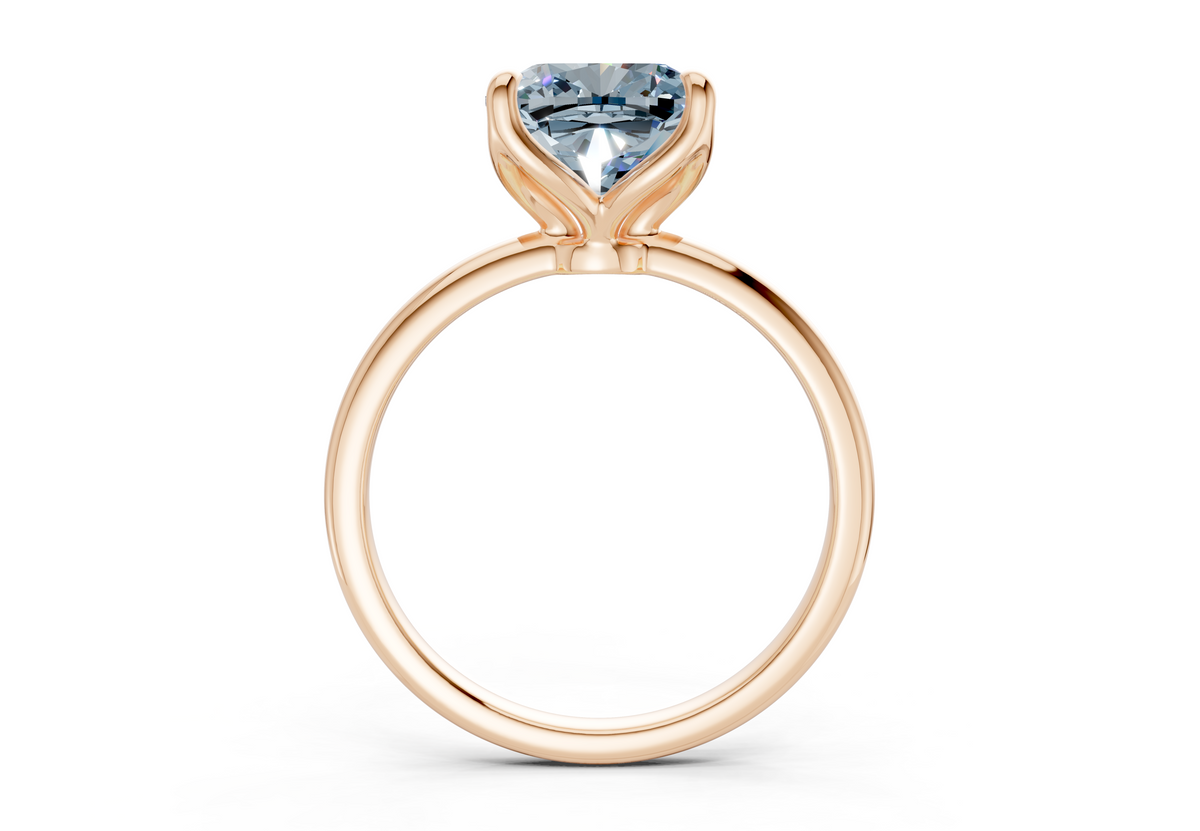 Phoenix Blue Diamond Solitaire Cushion Squareuare Cut 2mm Engagement Ring