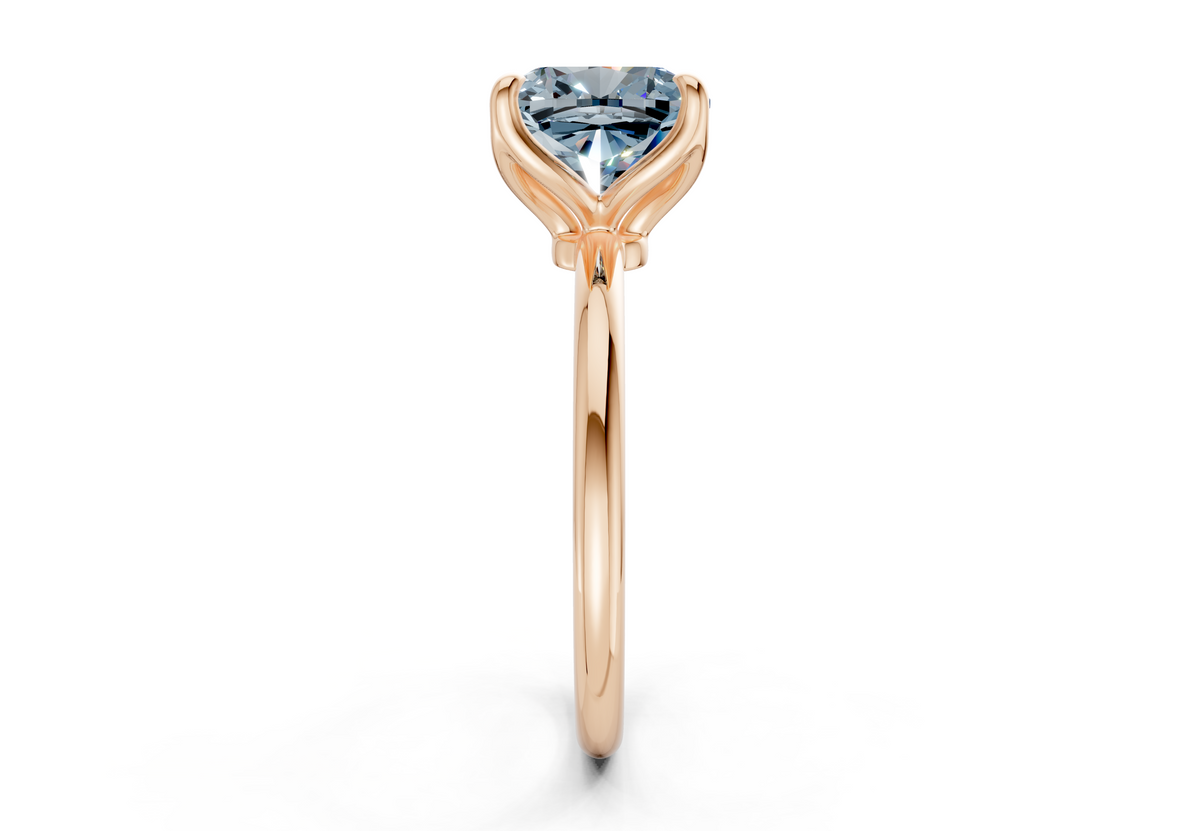 Phoenix Blue Diamond Solitaire Cushion Squareuare Cut 1.8mm Engagement Ring