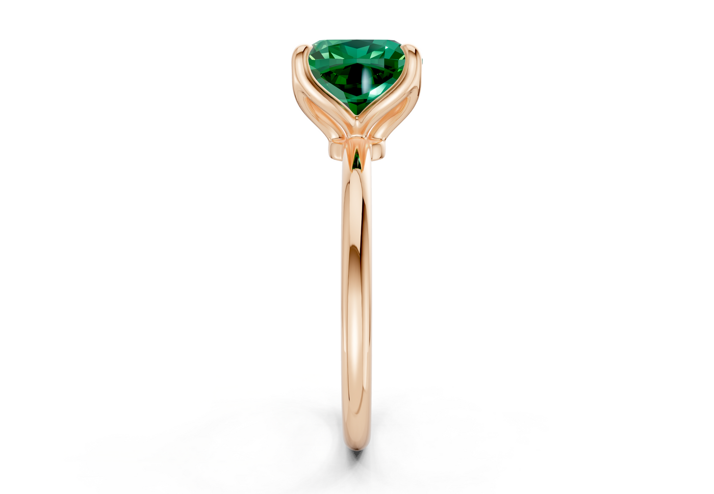 Phoenix Emerald Gemstone Solitaire Cushion Squareuare Cut 2mm Engagement Ring