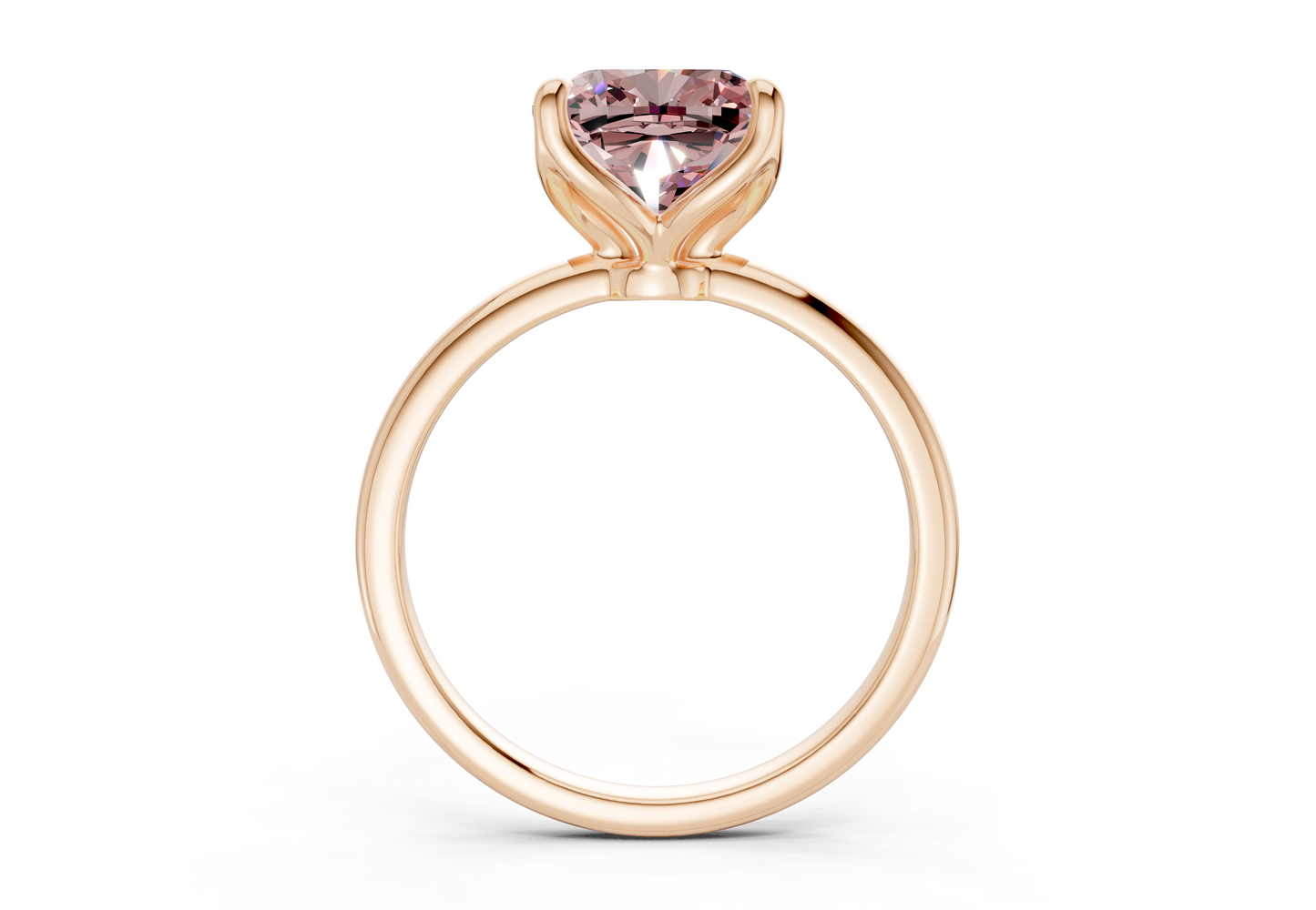 Phoenix Pink Diamond Solitaire Cushion Squareuare Cut 2mm Engagement Ring