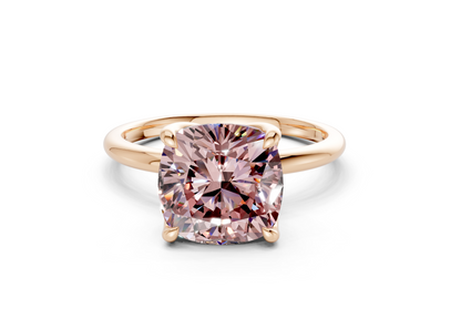 Phoenix Pink Diamond Solitaire Cushion Squareuare Cut 2mm Engagement Ring