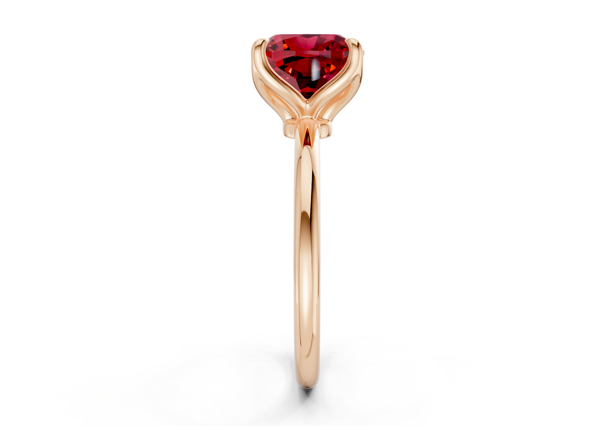 Phoenix Ruby Gemstone Solitaire Cushion Squareuare Cut 1.8mm Engagement Ring