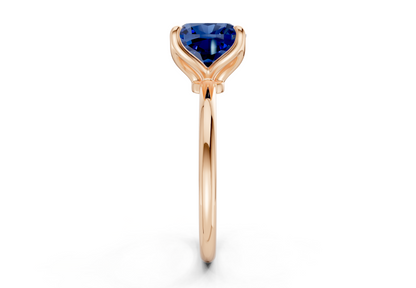 Phoenix Sapphire Gemstone Solitaire Cushion Squareuare Cut 1.8mm Engagement Ring