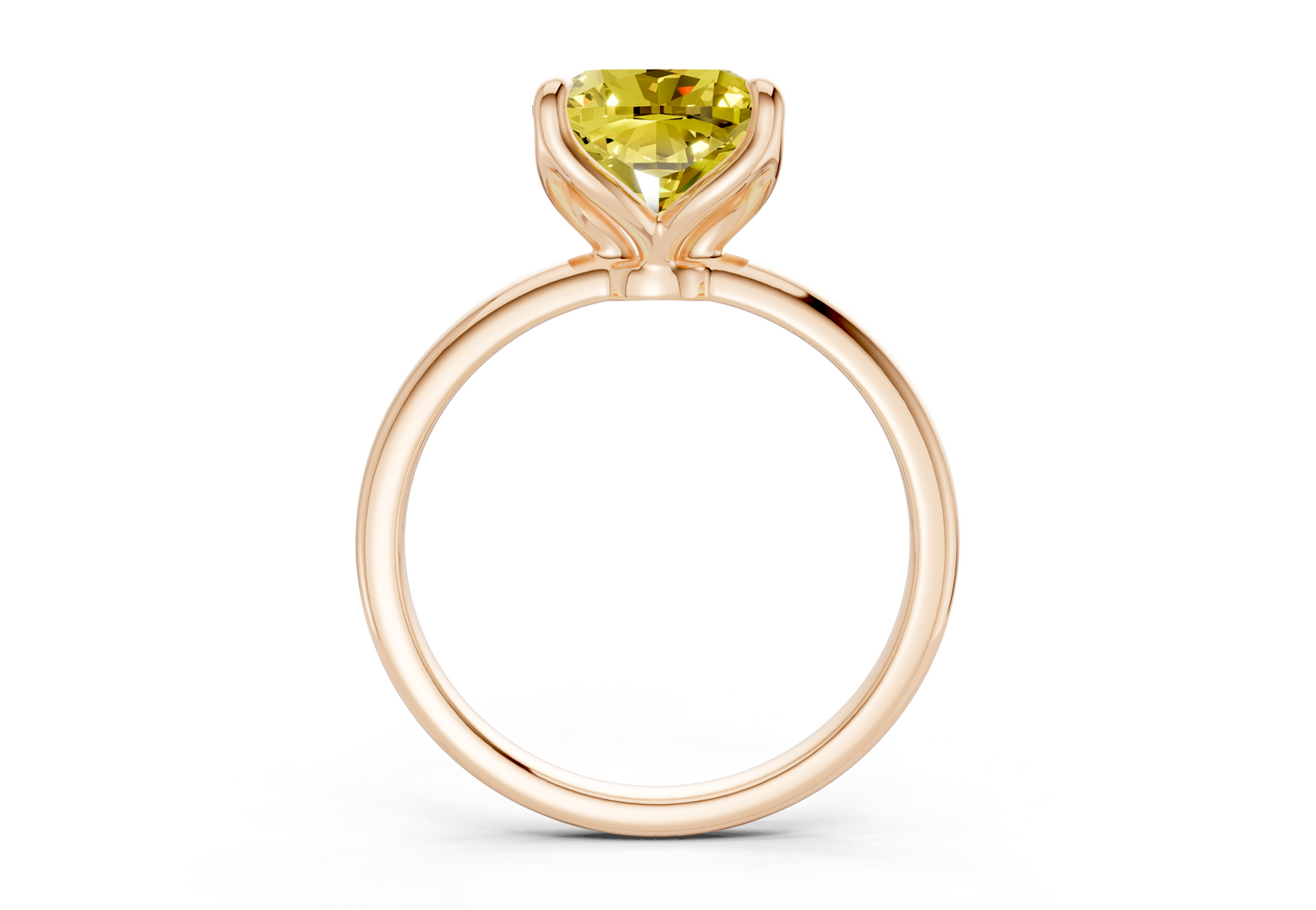 Phoenix Yellow Diamond Solitaire Cushion Squareuare Cut 1.8mm Engagement Ring
