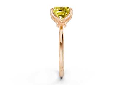Phoenix Yellow Diamond Solitaire Cushion Squareuare Cut 2mm Engagement Ring