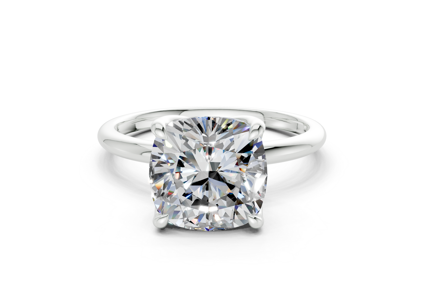 Phoenix Diamond Solitaire Cushion Squareuare Cut 2mm Engagement Ring