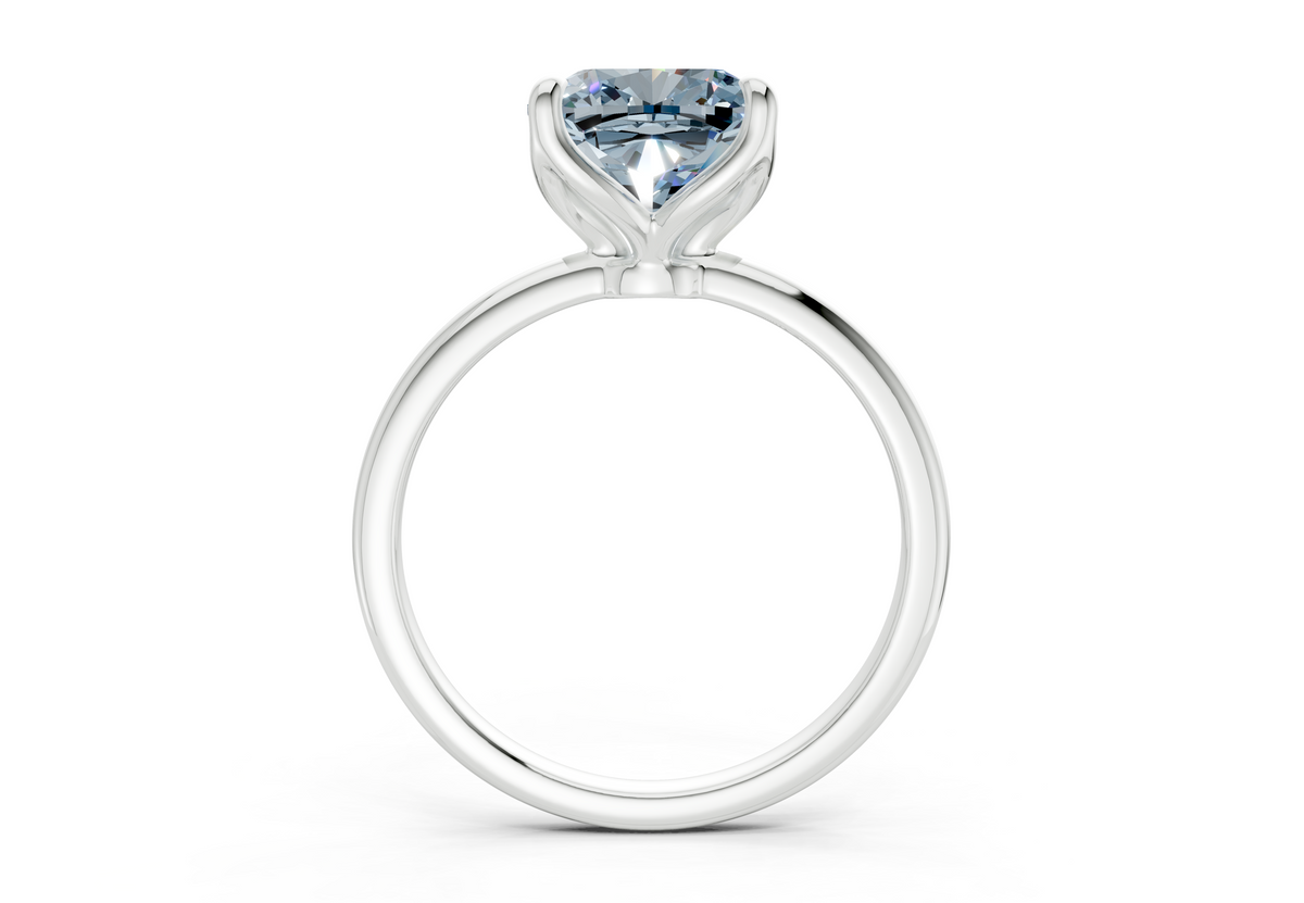 Phoenix Blue Diamond Solitaire Cushion Squareuare Cut 2mm Engagement Ring