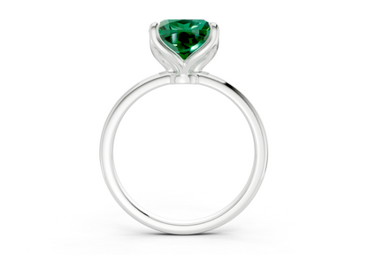 Phoenix Emerald Gemstone Solitaire Cushion Squareuare Cut 2mm Engagement Ring