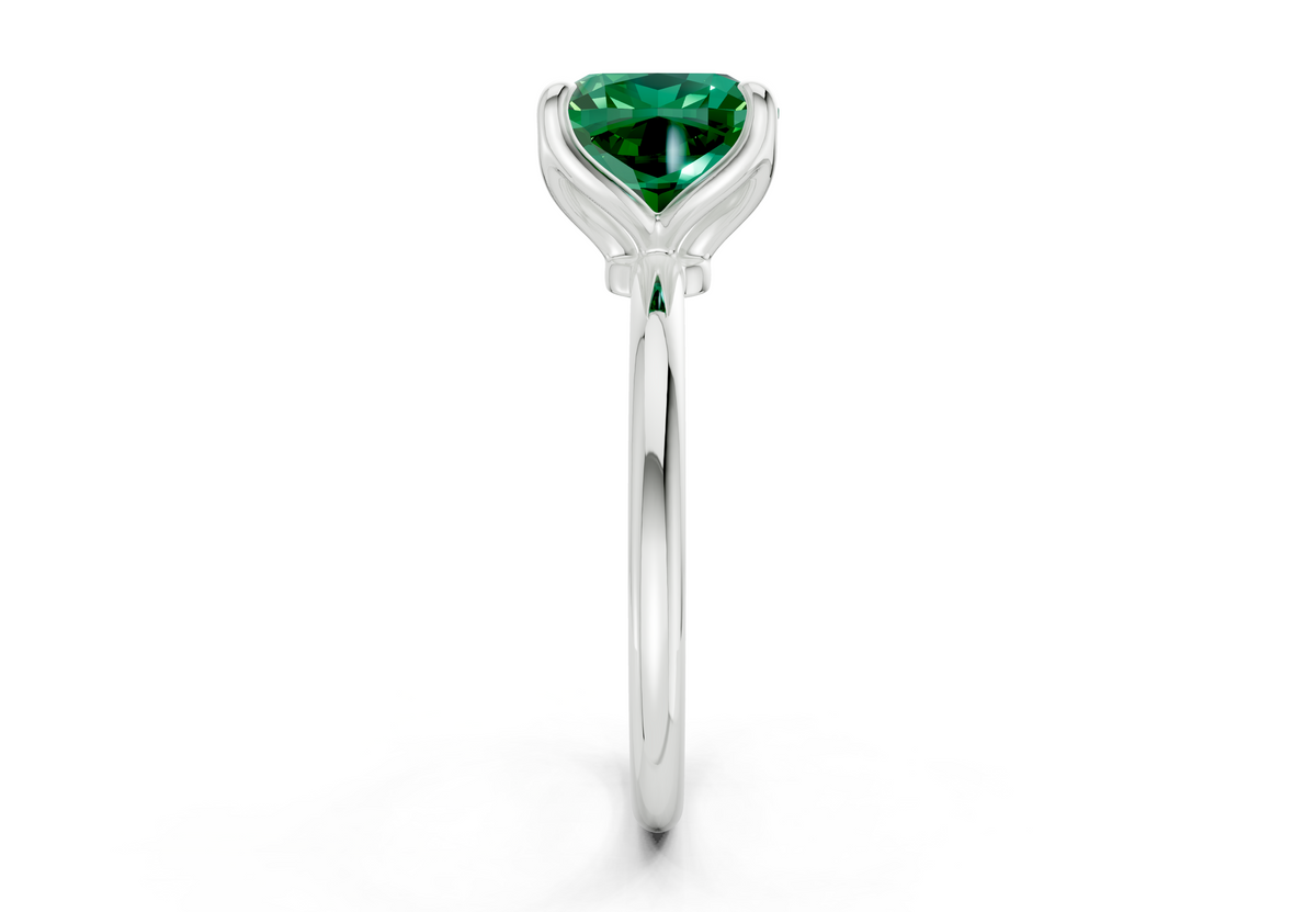 Phoenix Emerald Gemstone Solitaire Cushion Squareuare Cut 2mm Engagement Ring