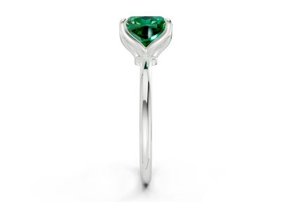 Phoenix Emerald Gemstone Solitaire Cushion Squareuare Cut 2mm Engagement Ring