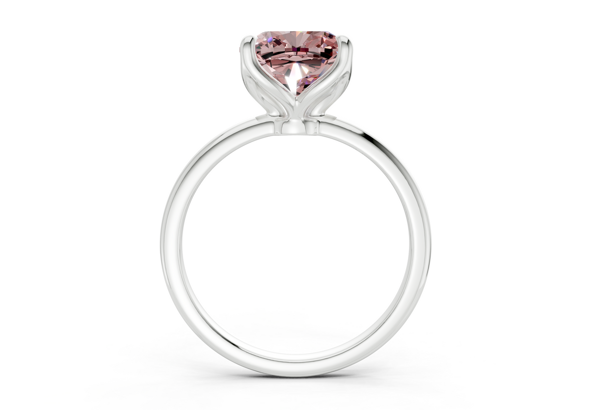 Phoenix Pink Diamond Solitaire Cushion Squareuare Cut 1.8mm Engagement Ring