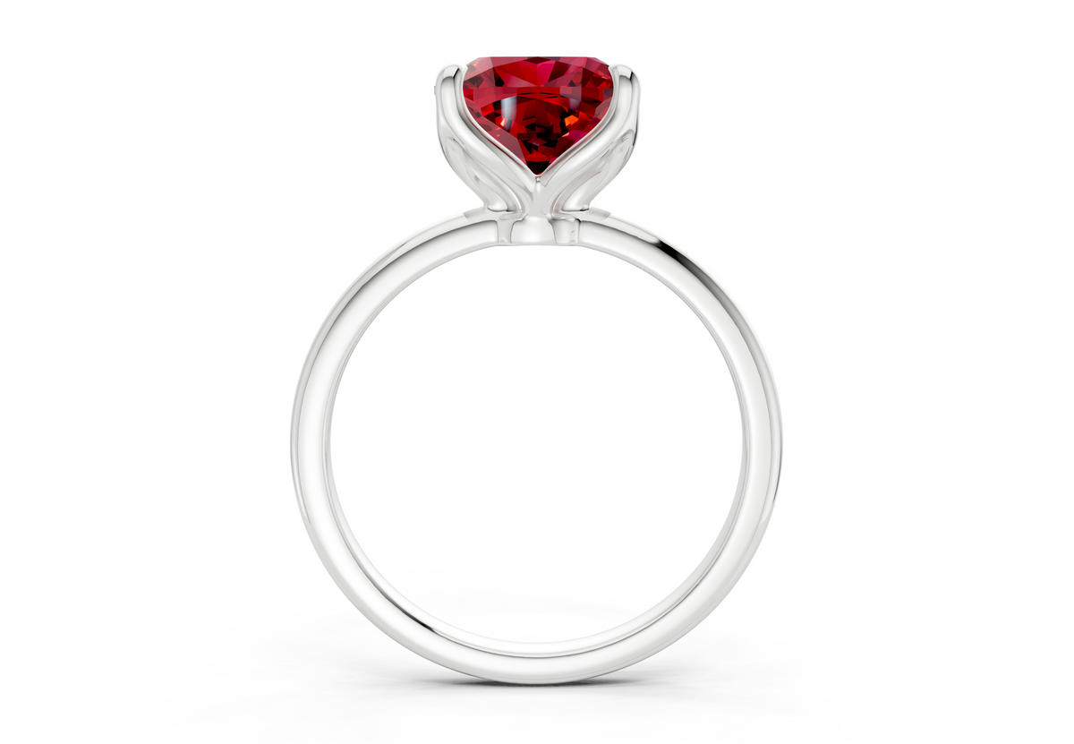 Phoenix Ruby Gemstone Solitaire Cushion Squareuare Cut 2mm Engagement Ring