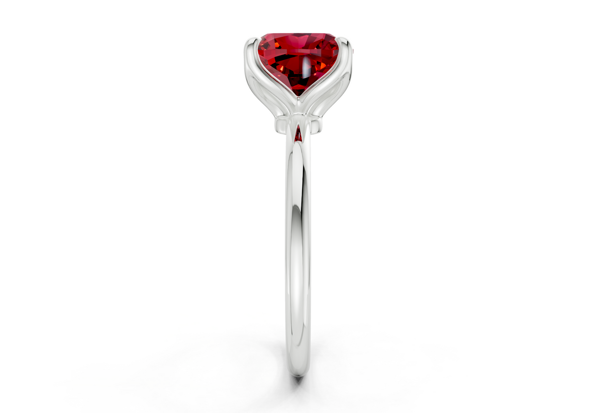 Phoenix Ruby Gemstone Solitaire Cushion Squareuare Cut 1.8mm Engagement Ring