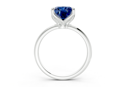 Phoenix Sapphire Gemstone Solitaire Cushion Squareuare Cut 1.8mm Engagement Ring