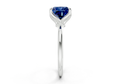 Phoenix Sapphire Gemstone Solitaire Cushion Squareuare Cut 1.8mm Engagement Ring
