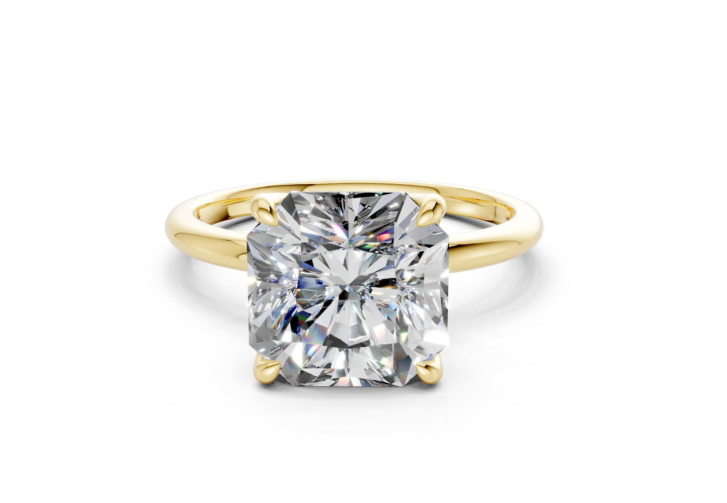 Phoenix Diamond Solitaire Radiant Squareuare Cut 2mm Engagement Ring