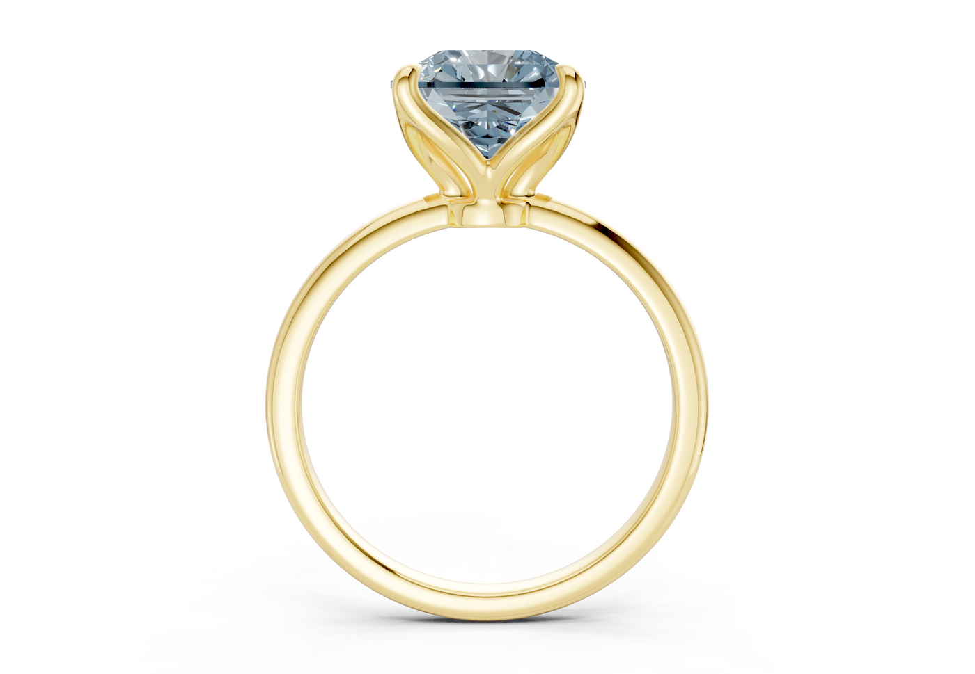 Phoenix Blue Diamond Solitaire Radiant Squareuare Cut 1.8mm Engagement Ring