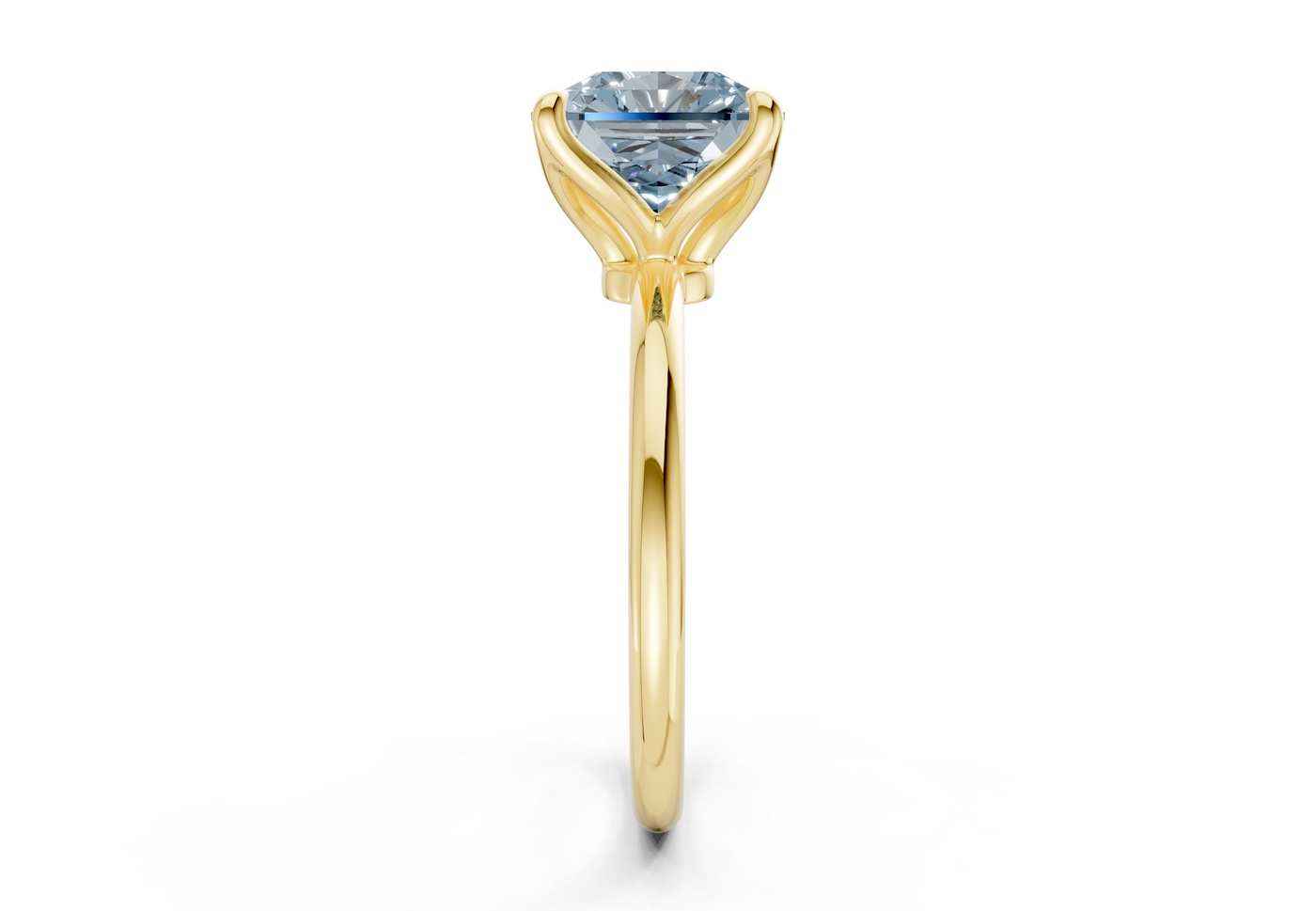 Phoenix Blue Diamond Solitaire Radiant Squareuare Cut 2mm Engagement Ring
