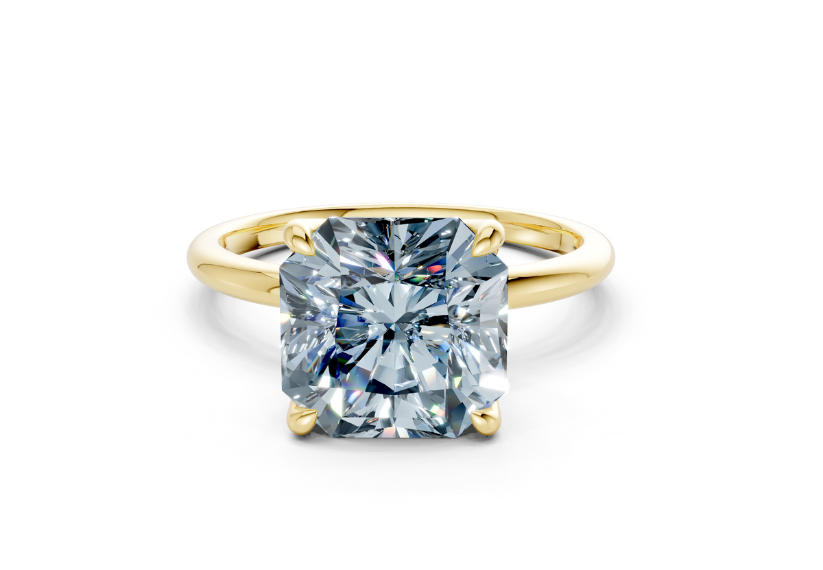 Phoenix Blue Diamond Solitaire Radiant Squareuare Cut 2mm Engagement Ring