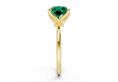 Phoenix Emerald Gemstone Solitaire Radiant Squareuare Cut 2mm Engagement Ring