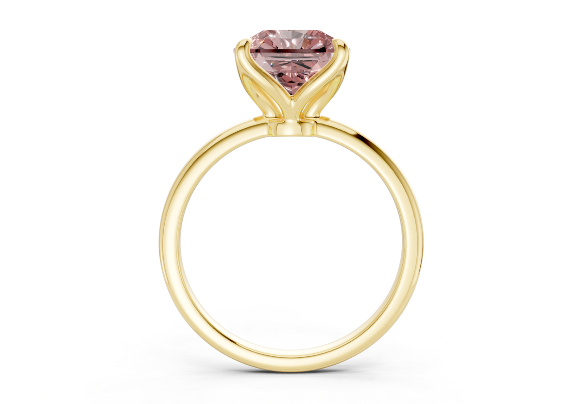 Phoenix Pink Diamond Solitaire Radiant Squareuare Cut 1.8mm Engagement Ring