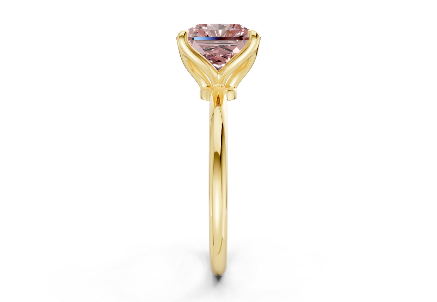 Phoenix Pink Diamond Solitaire Radiant Squareuare Cut 1.8mm Engagement Ring