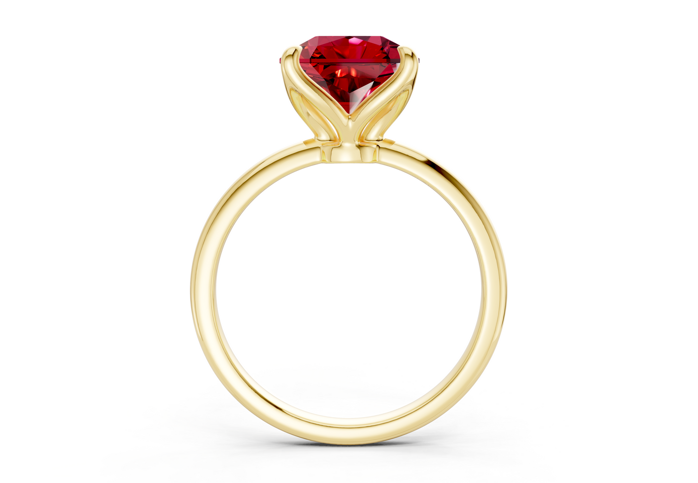 Phoenix Ruby Gemstone Solitaire Radiant Squareuare Cut 1.8mm Engagement Ring