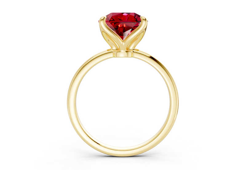 Phoenix Ruby Gemstone Solitaire Radiant Squareuare Cut 2mm Engagement Ring