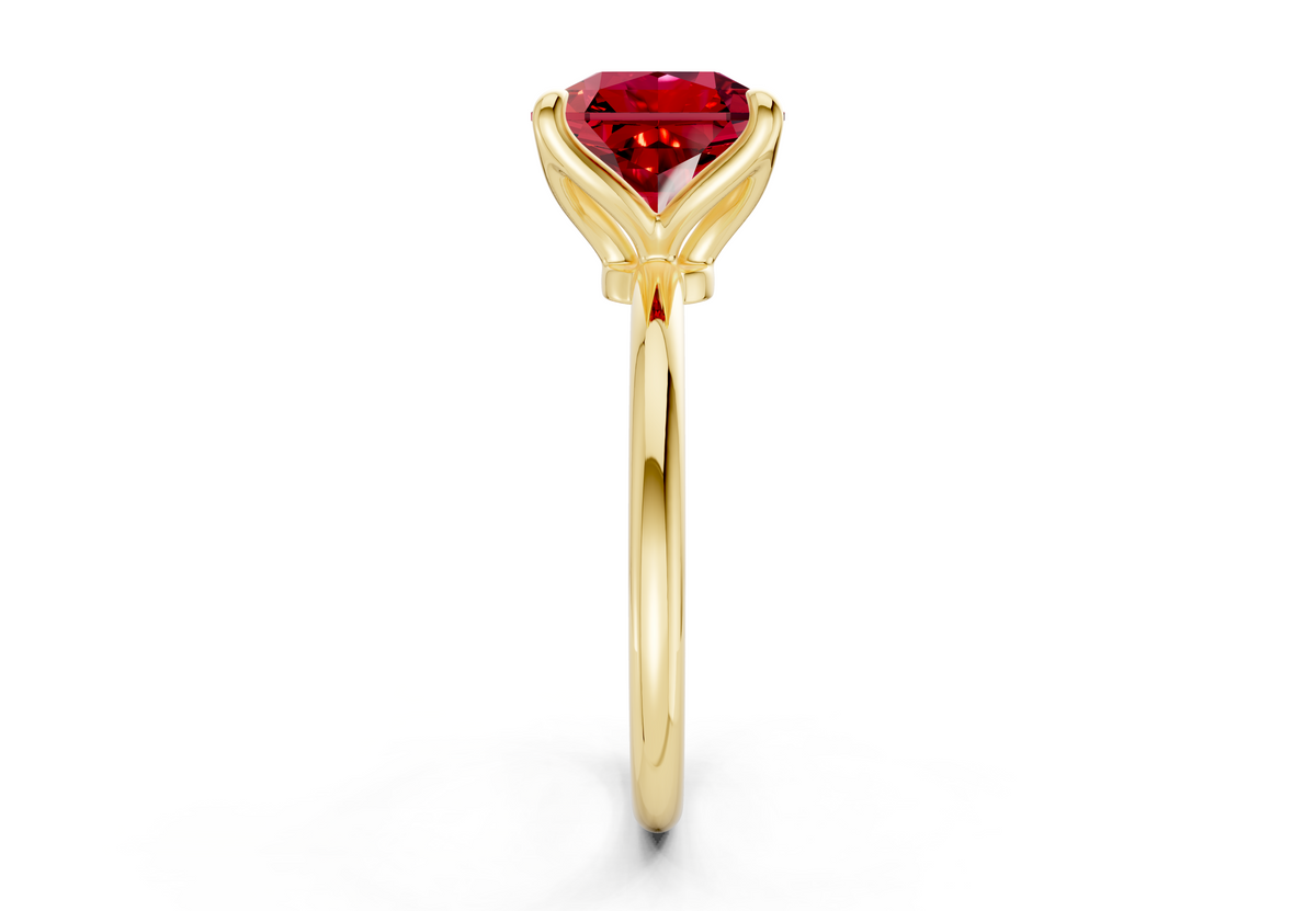 Phoenix Ruby Gemstone Solitaire Radiant Squareuare Cut 1.8mm Engagement Ring