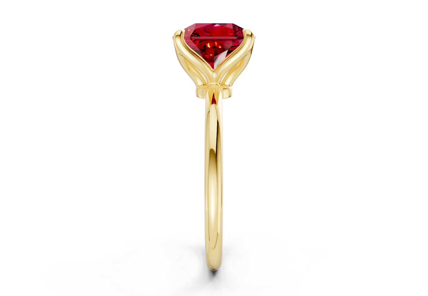 Phoenix Ruby Gemstone Solitaire Radiant Squareuare Cut 2mm Engagement Ring