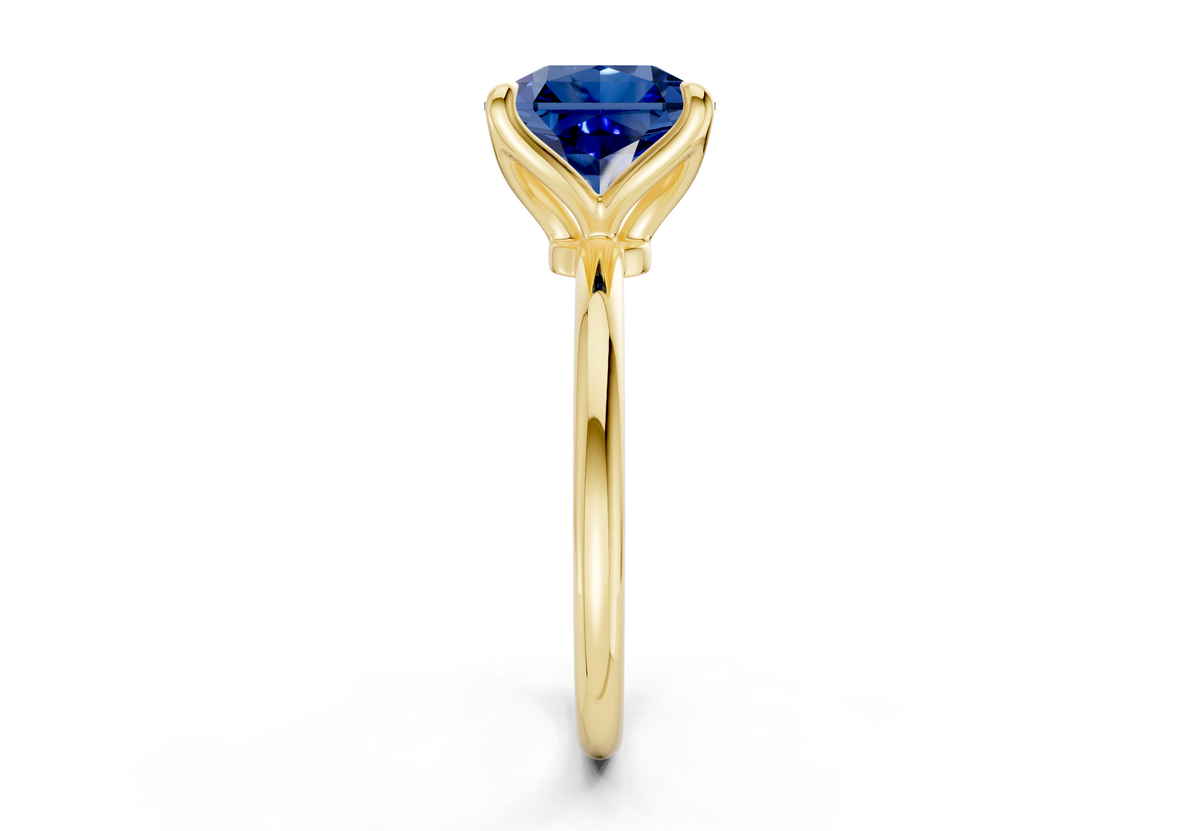 Phoenix Sapphire Gemstone Solitaire Radiant Squareuare Cut 1.8mm Engagement Ring