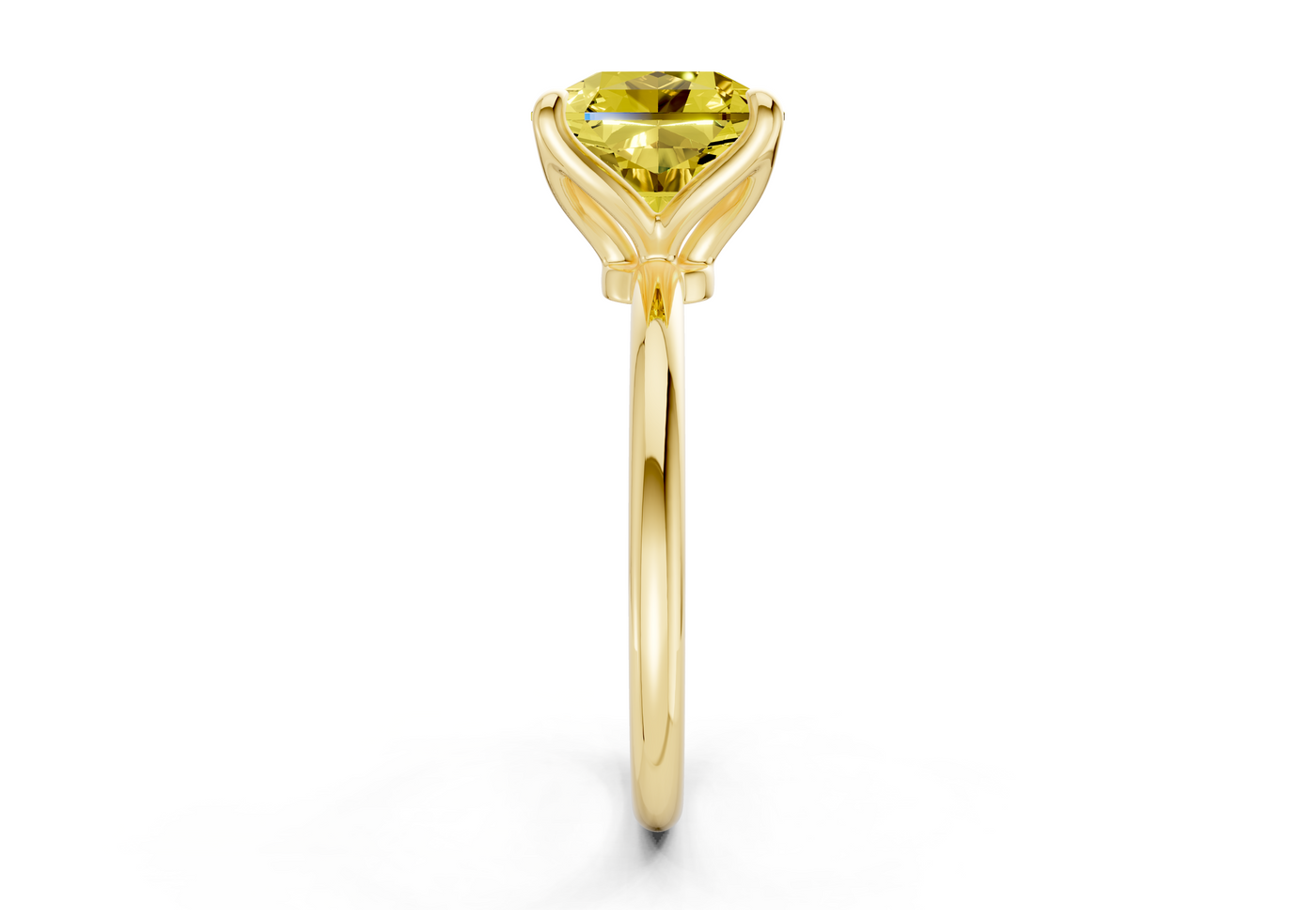 Phoenix Yellow Diamond Solitaire Radiant Squareuare Cut 1.8mm Engagement Ring
