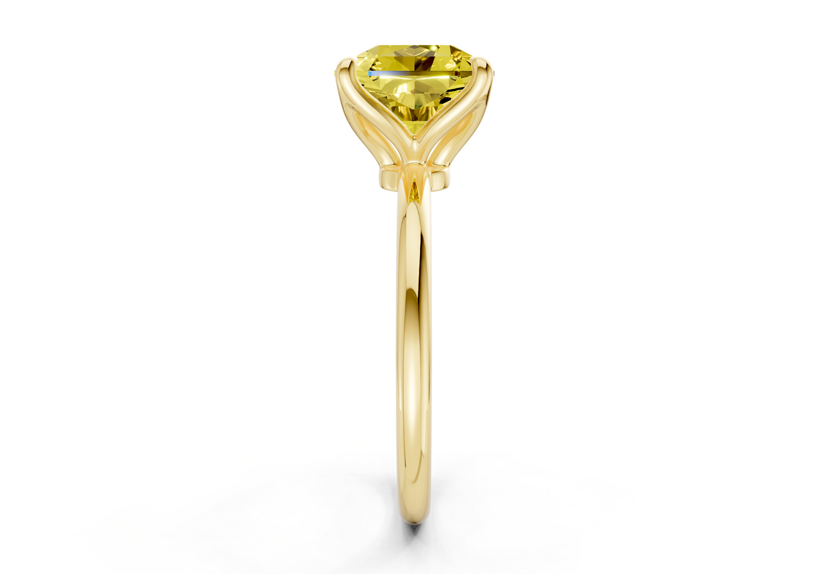 Phoenix Yellow Diamond Solitaire Radiant Squareuare Cut 2mm Engagement Ring