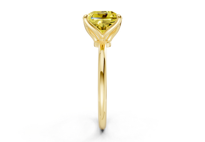 Phoenix Yellow Diamond Solitaire Radiant Squareuare Cut 2mm Engagement Ring