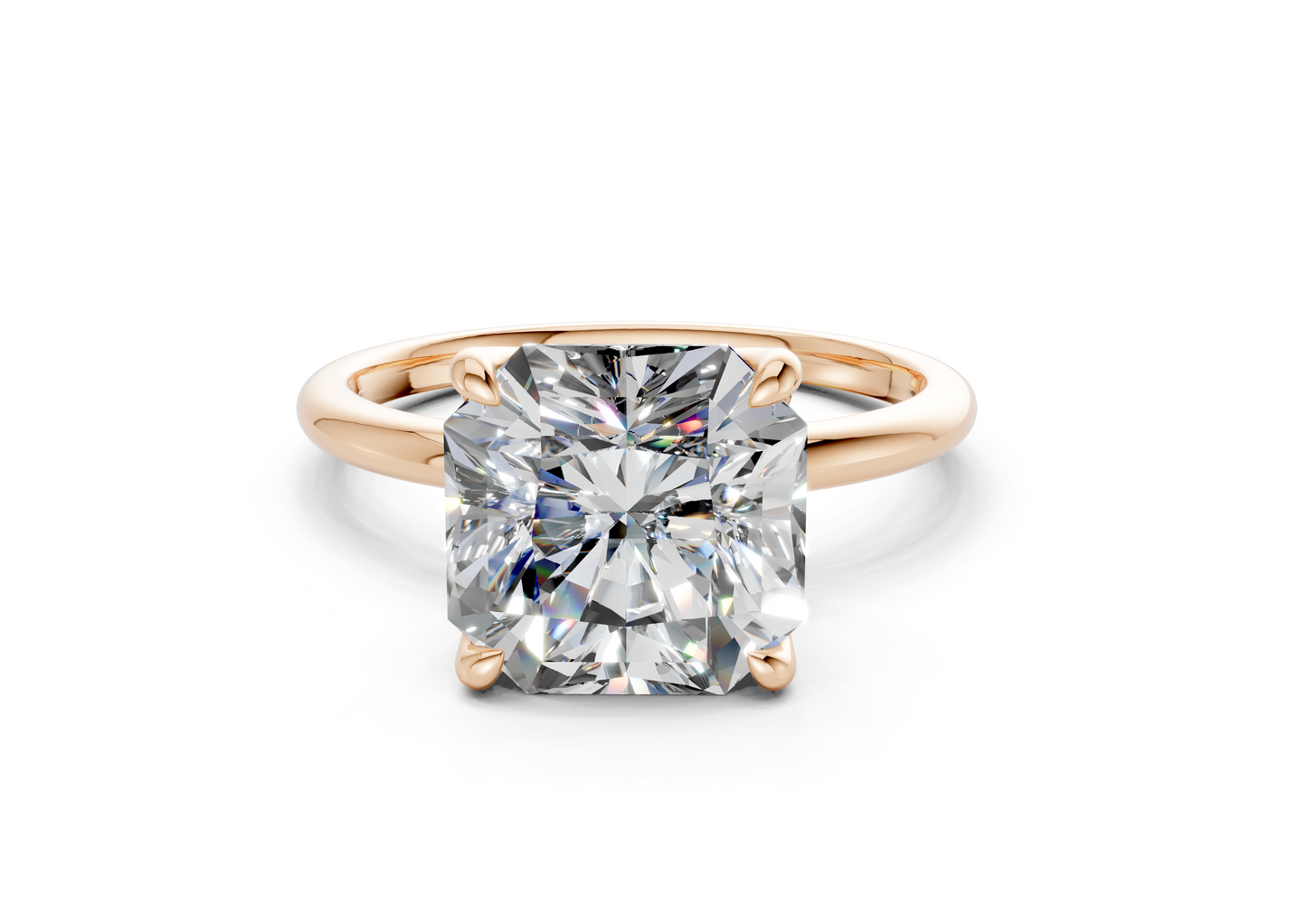 Phoenix Diamond Solitaire Radiant Squareuare Cut 2mm Engagement Ring