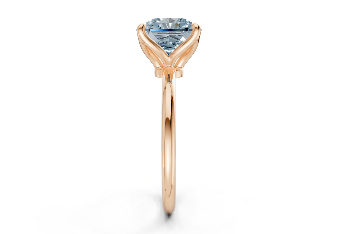 Phoenix Blue Diamond Solitaire Radiant Squareuare Cut 1.8mm Engagement Ring