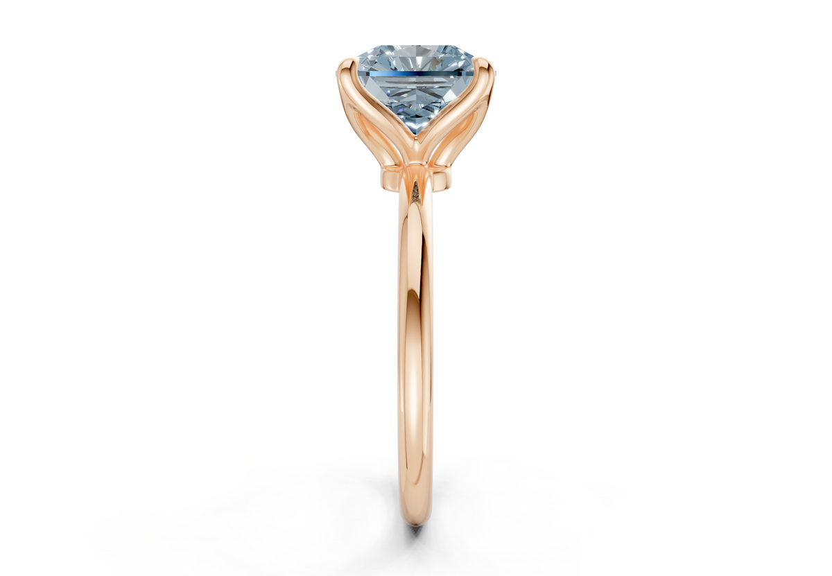 Phoenix Blue Diamond Solitaire Radiant Squareuare Cut 2mm Engagement Ring
