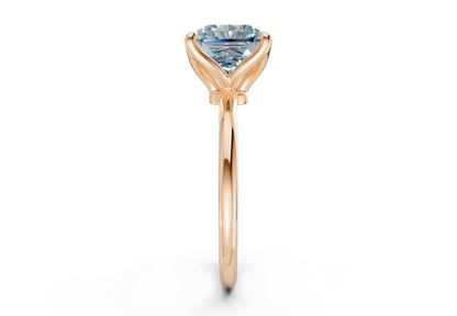 Phoenix Blue Diamond Solitaire Radiant Squareuare Cut 2mm Engagement Ring