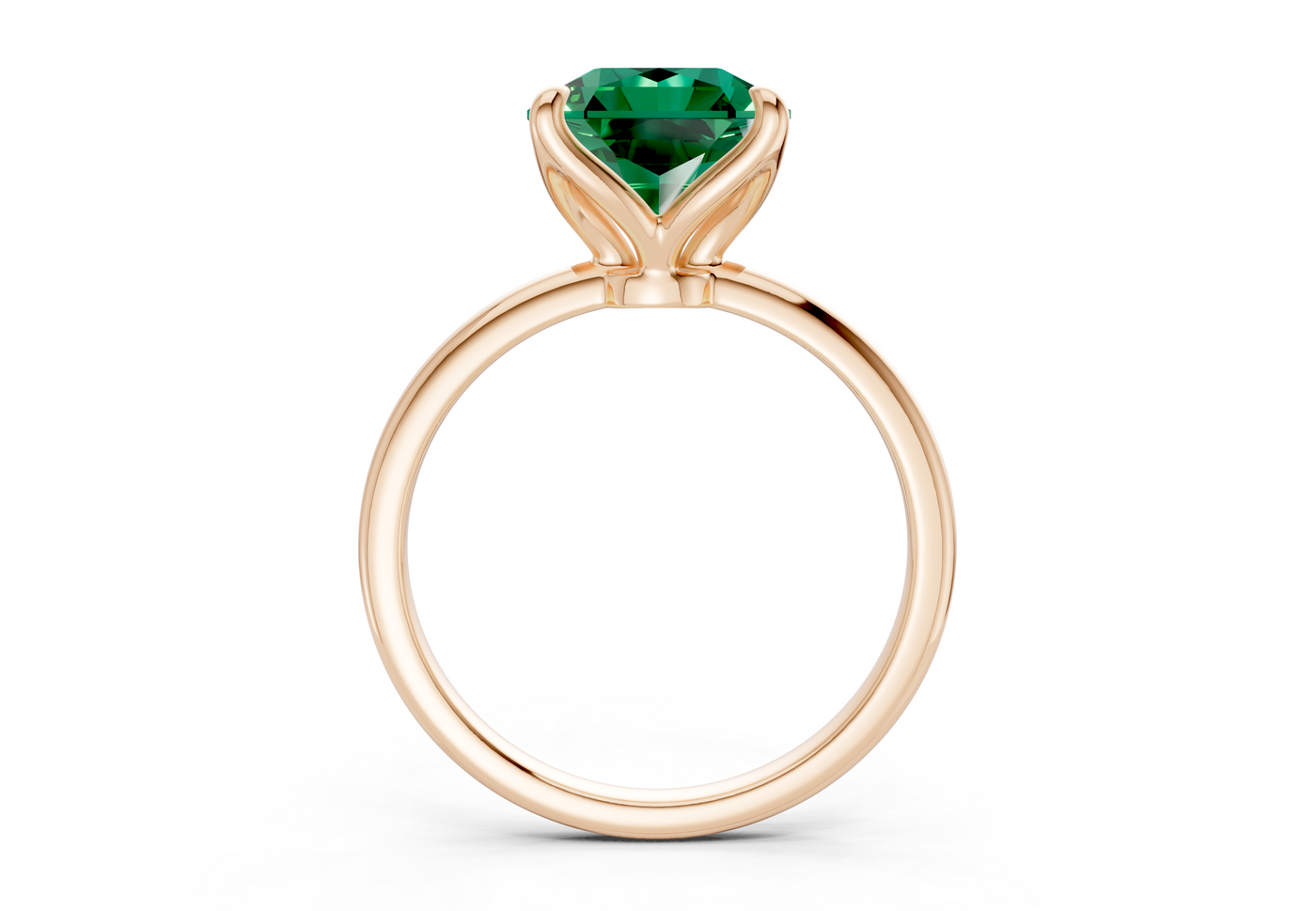 Phoenix Emerald Gemstone Solitaire Radiant Squareuare Cut 1.8mm Engagement Ring