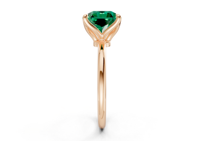 Phoenix Emerald Gemstone Solitaire Radiant Squareuare Cut 2mm Engagement Ring